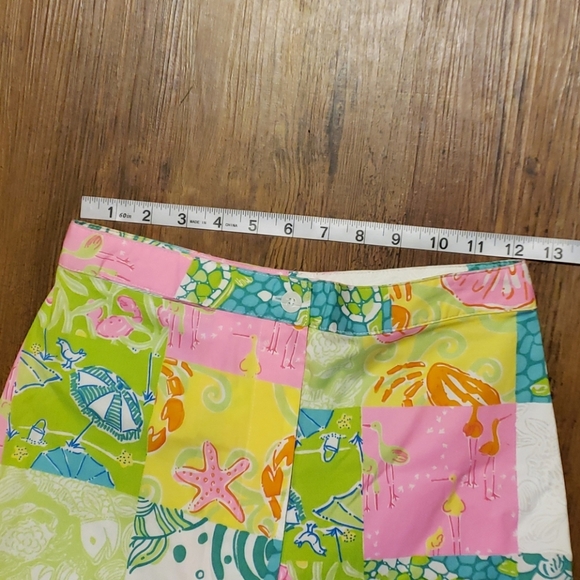 Lilly Pulitzer crop cotton blend patchwork pants - Picture 2 of 7